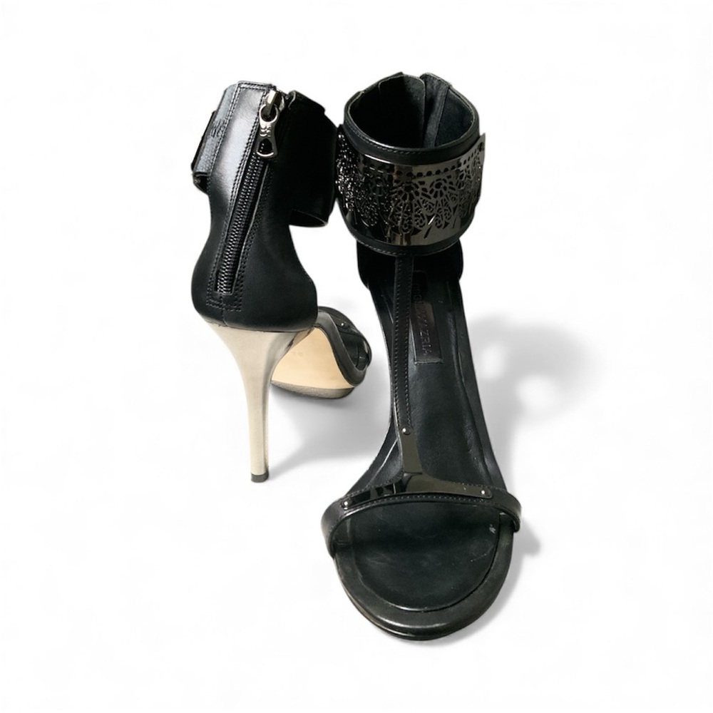 BCBG Maxazria Chic Black and Silver Stiletto Heels